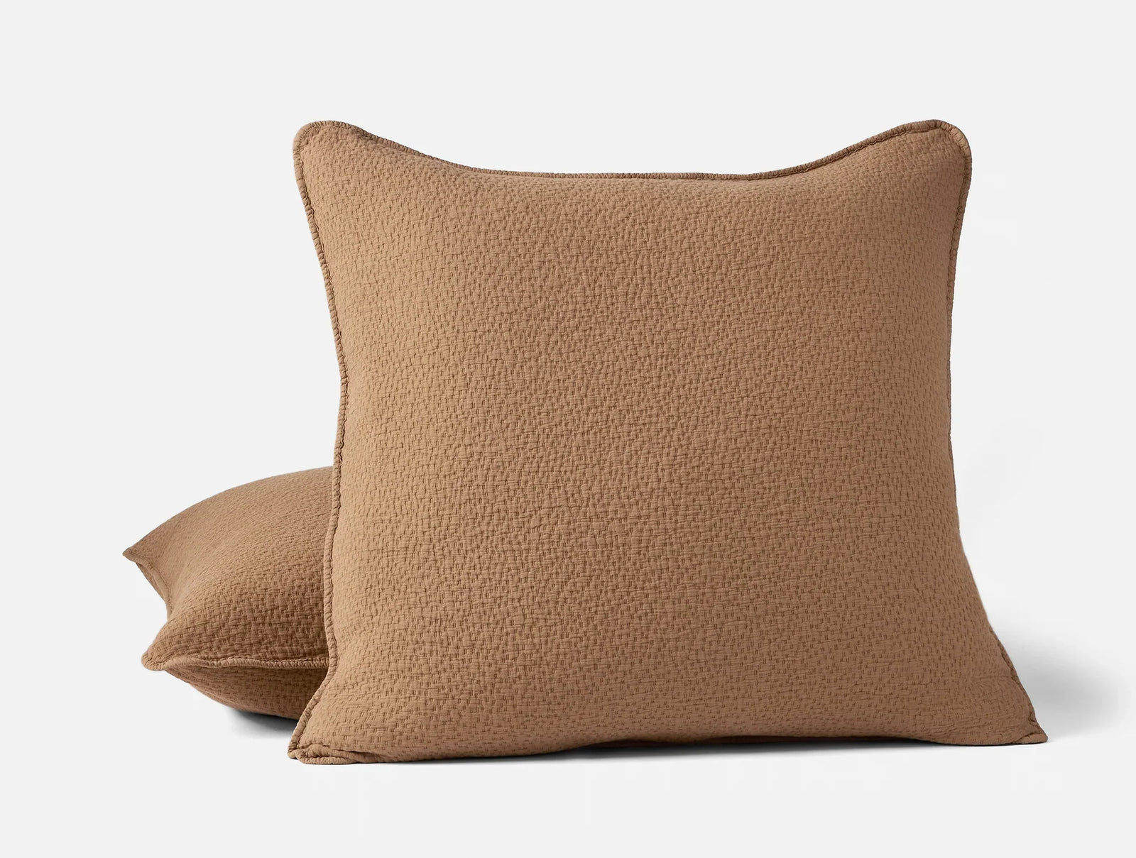 Coyuchi Euro Sham Chestnut Cascade Organic Matelasse Blanket