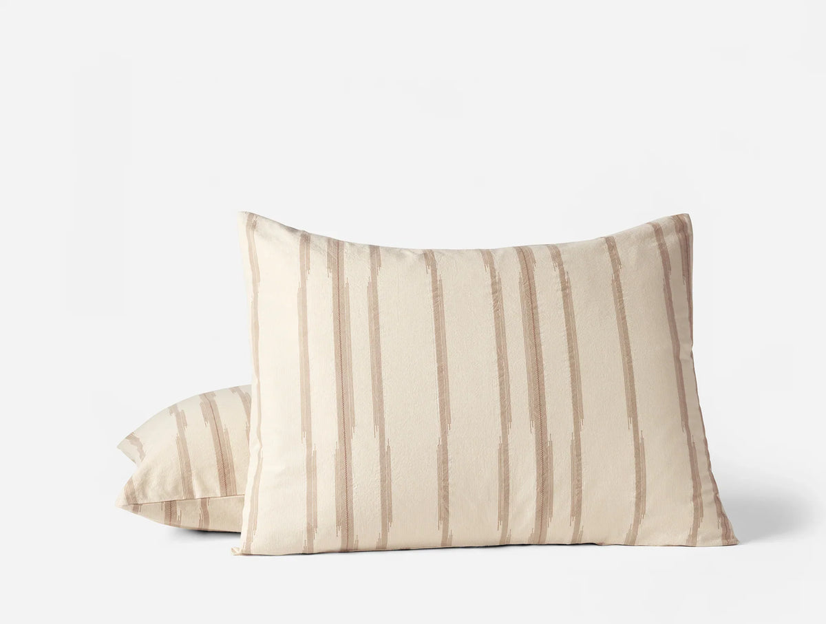 Coyuchi Sham - Standard Fawn Cazadero Stripe Organic Duvet Cover