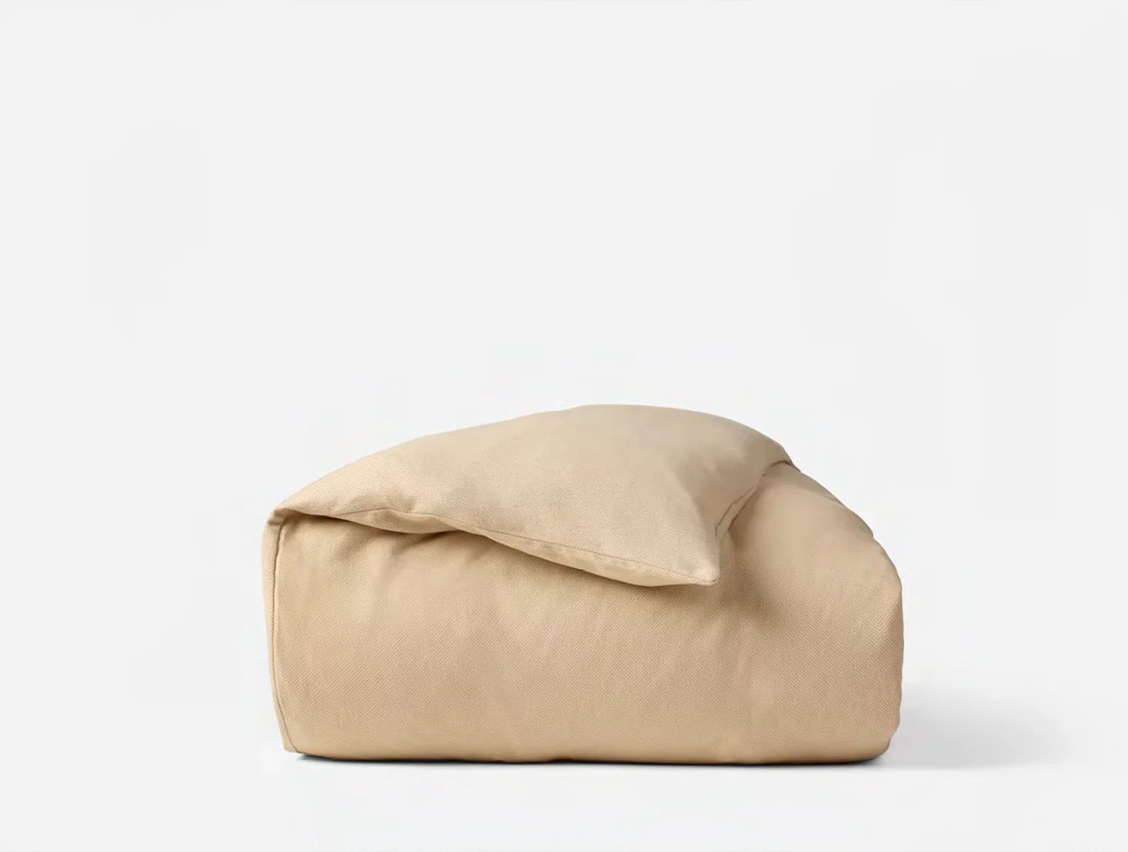 Coyuchi King Cal King Fawn Herringbone Cloud Brushed Organic Flannel Duvet Cover