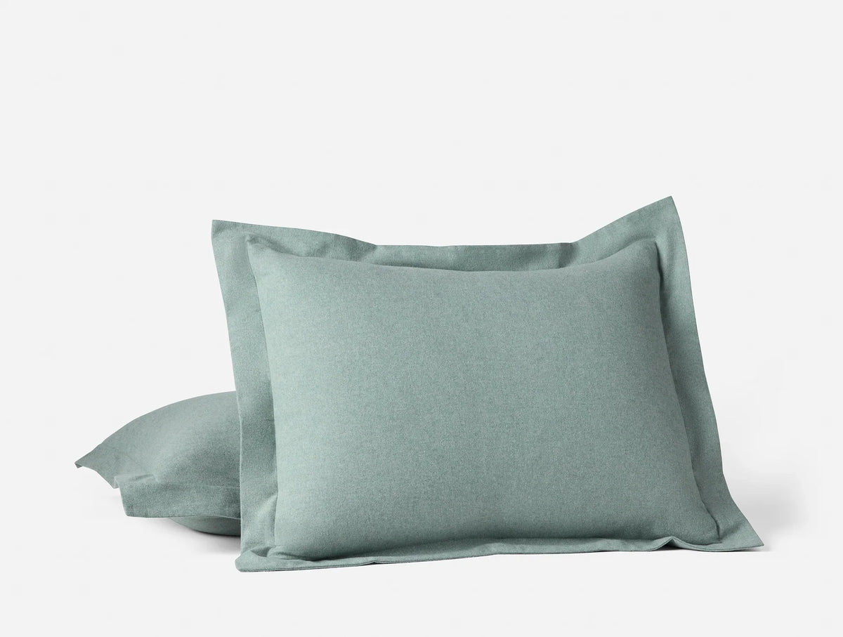 Coyuchi Sham - Standard Thyme Heather Cloud Brushed Organic Flannel Duvet Cover