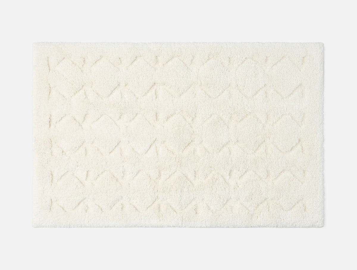 Coyuchi Rug 2'x3' Undyed Diamond Shag Organic Bath Rug