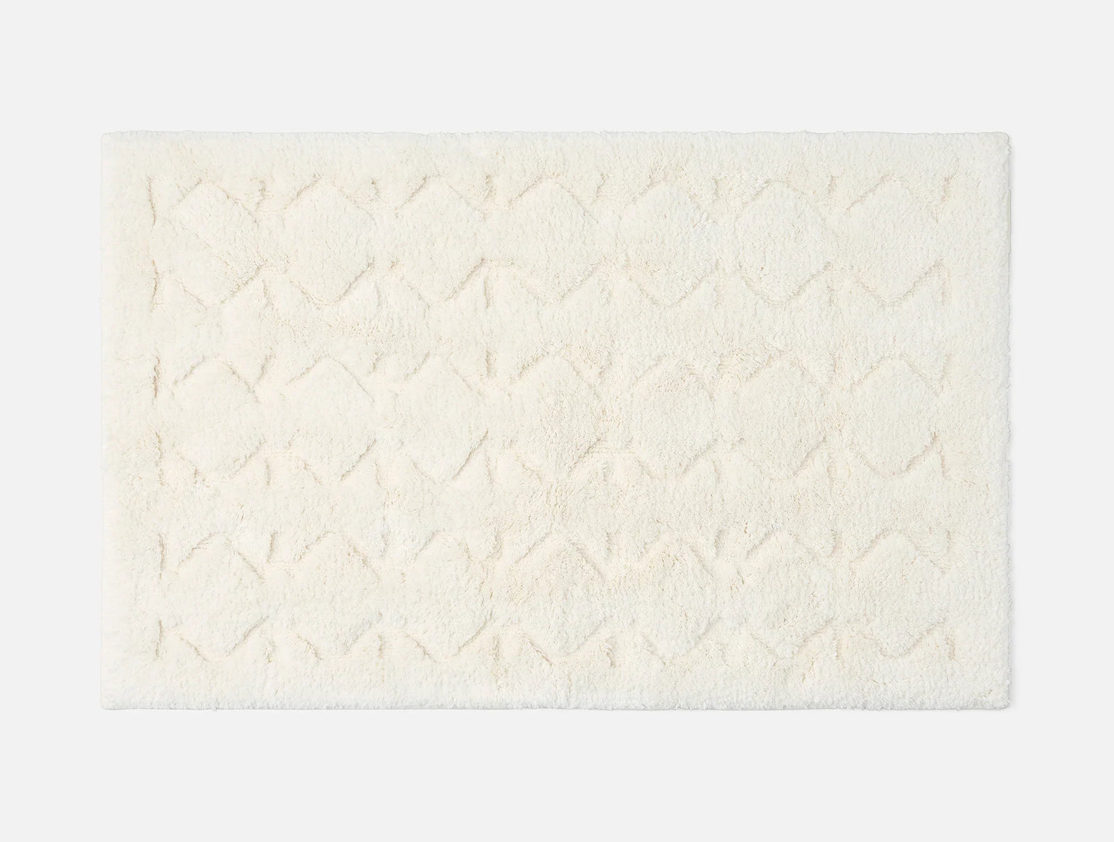 Coyuchi Rug 2'x3' Undyed Diamond Shag Organic Bath Rug
