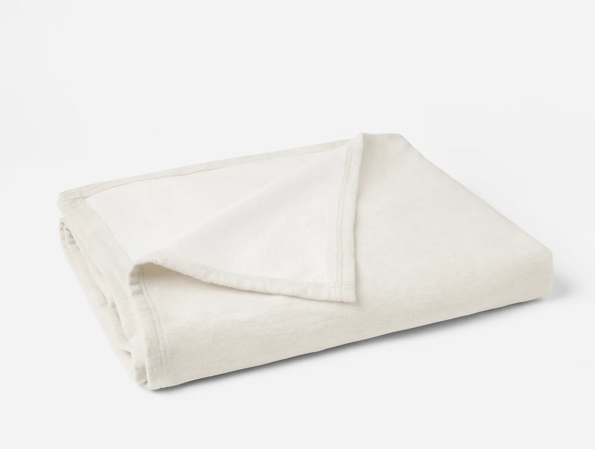 Coyuchi Full Queen Oatmeal Ivory Full Circle Recycled Cotton Blanket