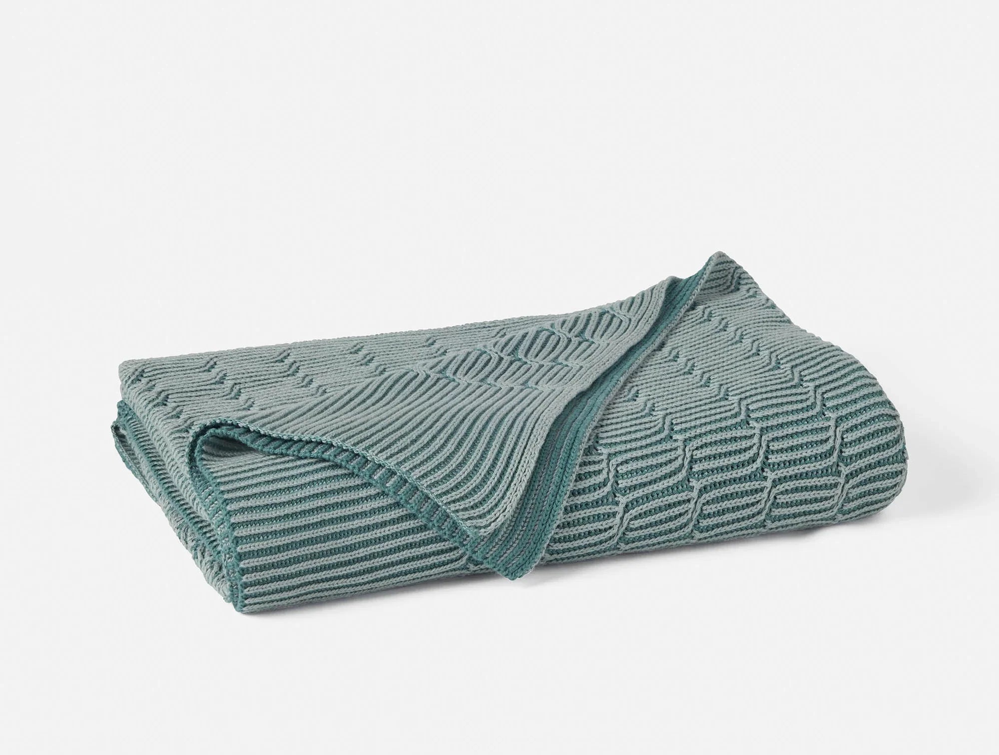 Coyuchi Throw Thyme Ivy Organic Knit Throw