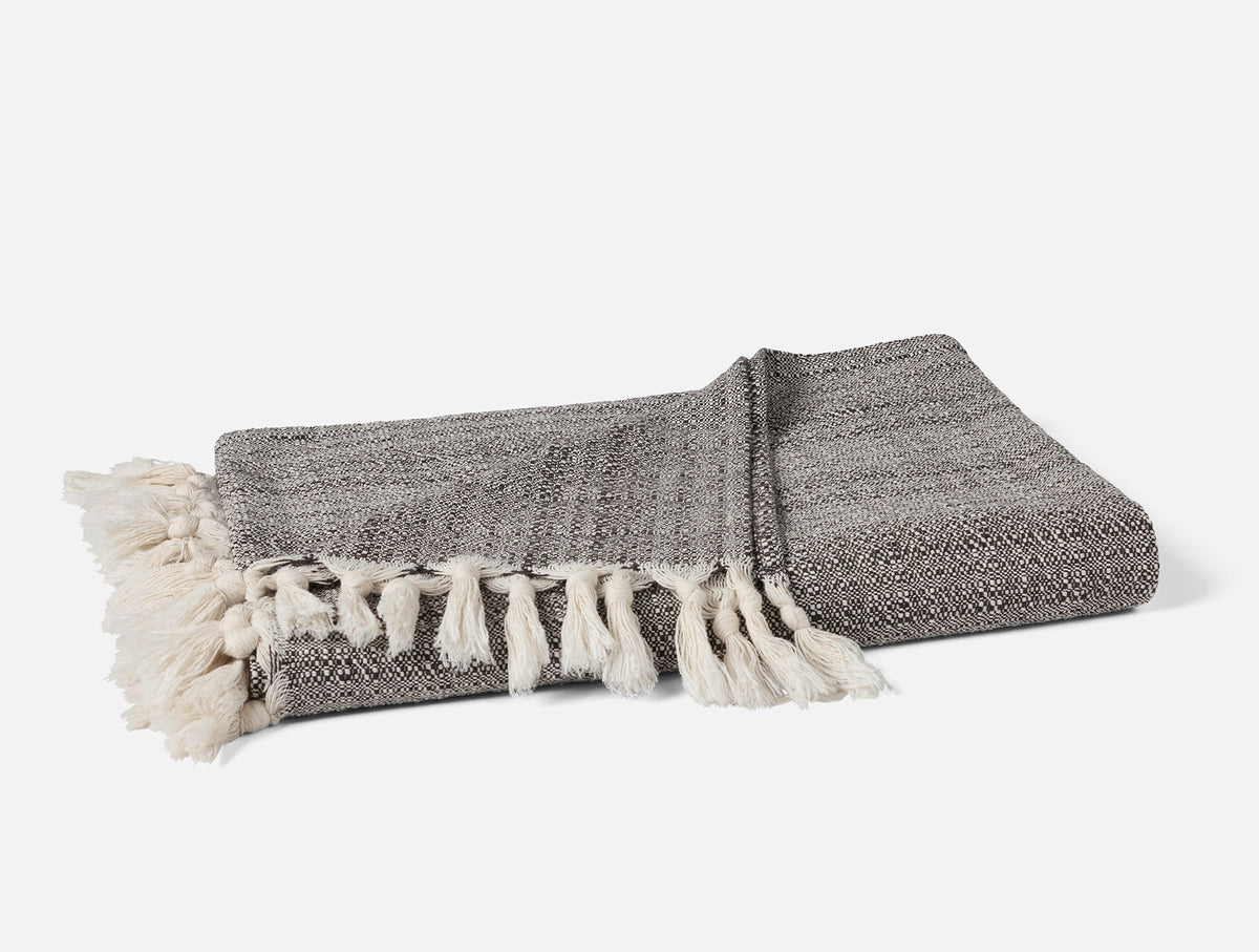 Coyuchi Undyed w Espresso Lido Organic Throw