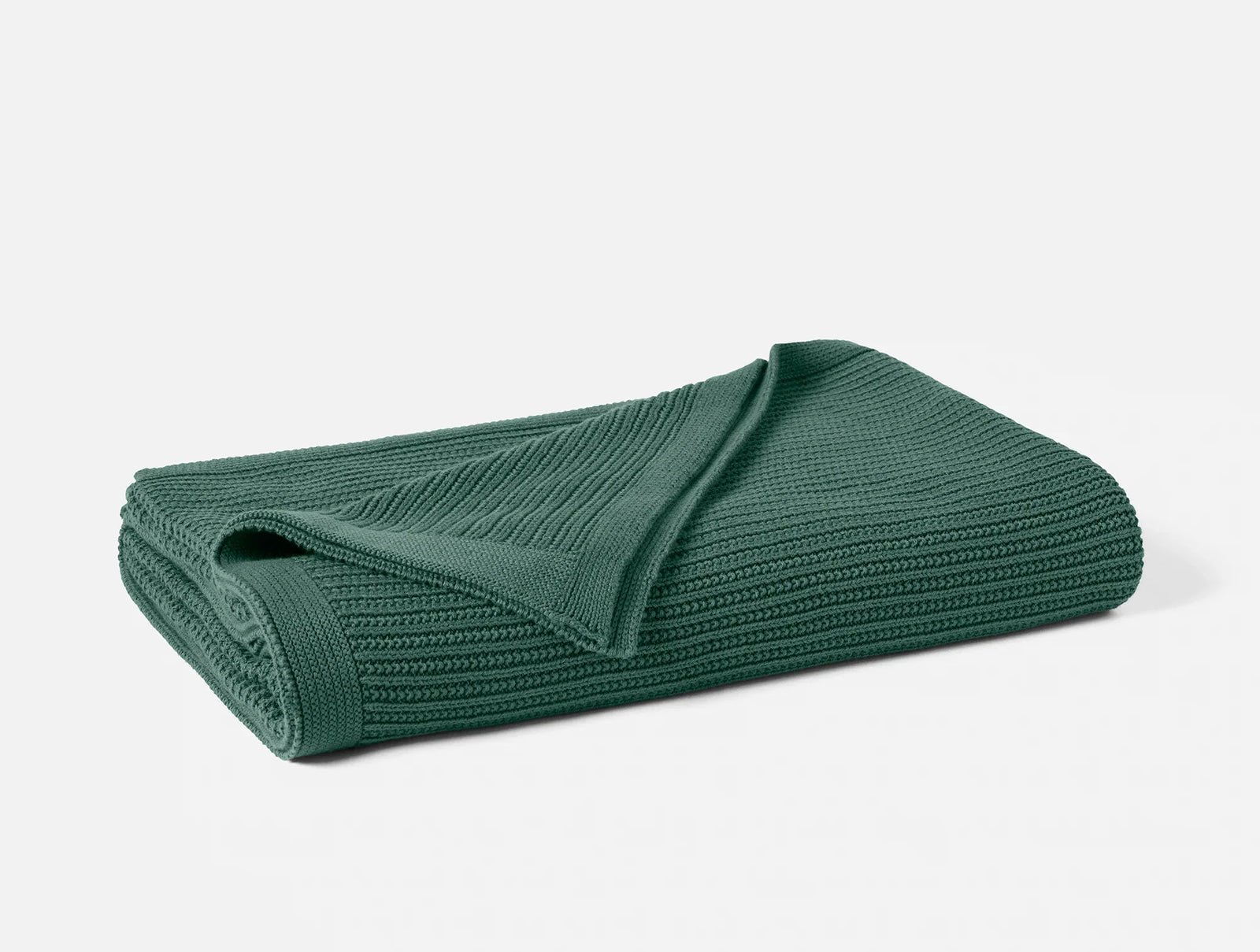 Coyuchi Throw 50"x70" Evergreen Linea Organic Knit Throw