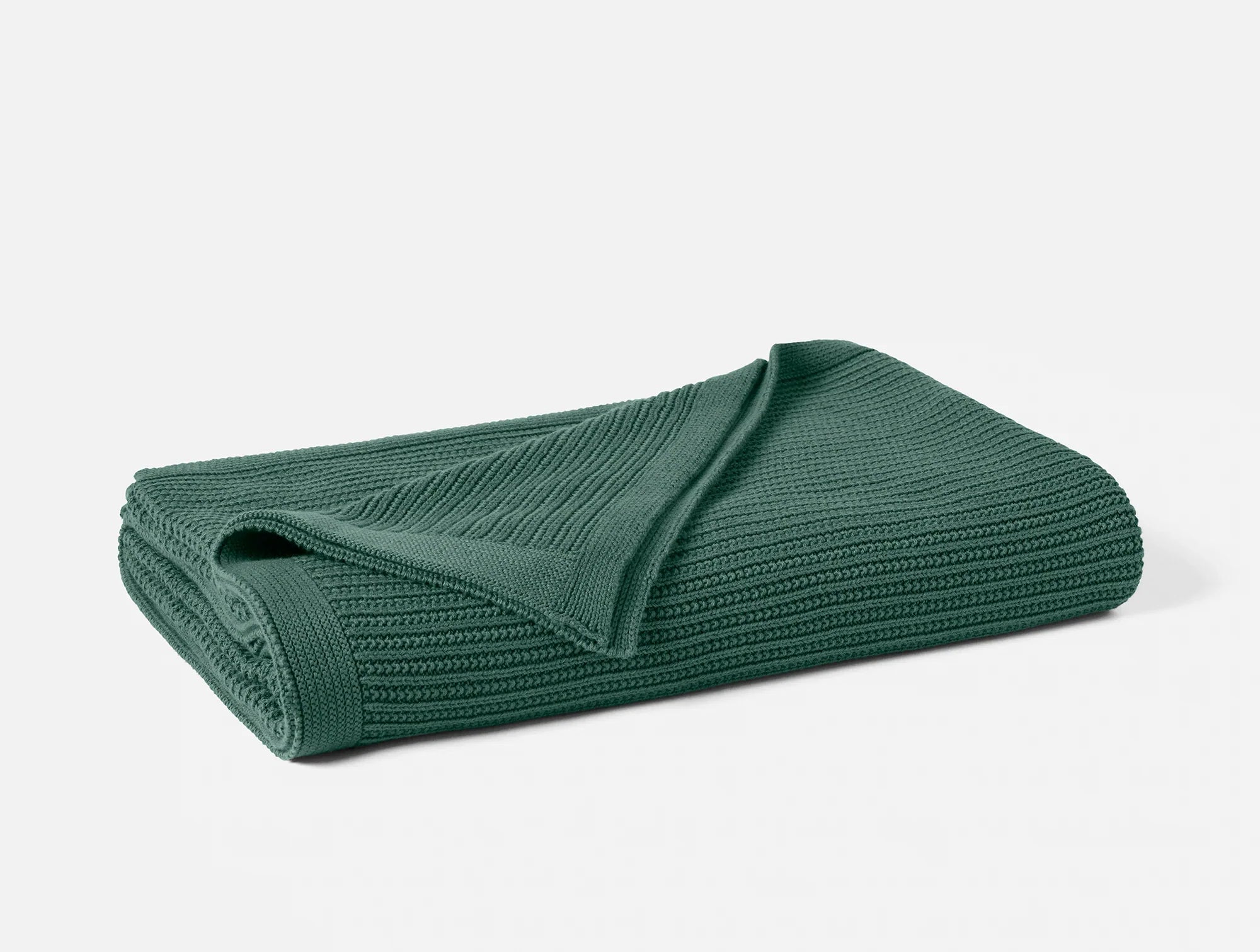 Coyuchi Throw 50"x70" Evergreen Linea Organic Knit Throw
