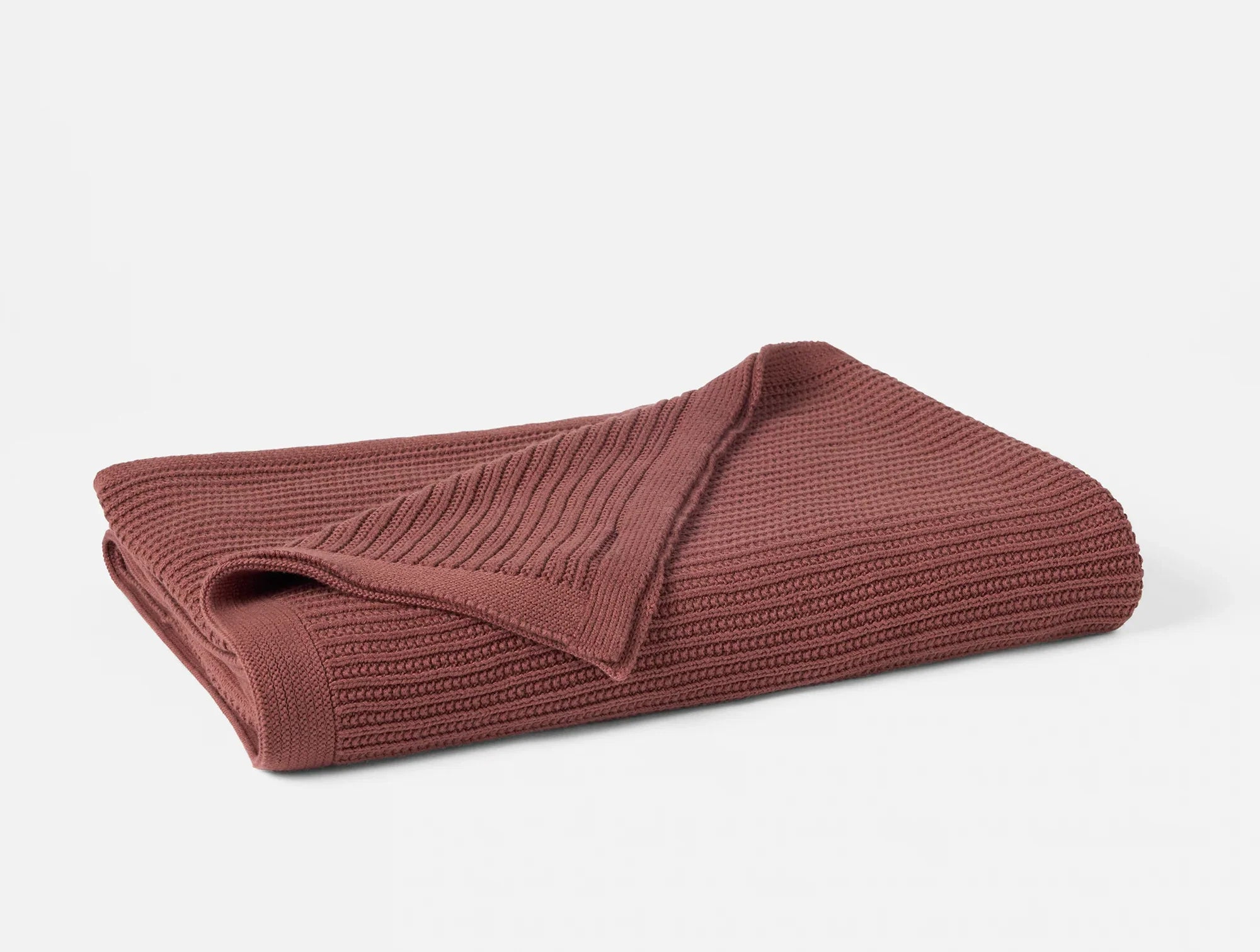 Coyuchi Throw 50"x70" Garnet Linea Organic Knit Throw