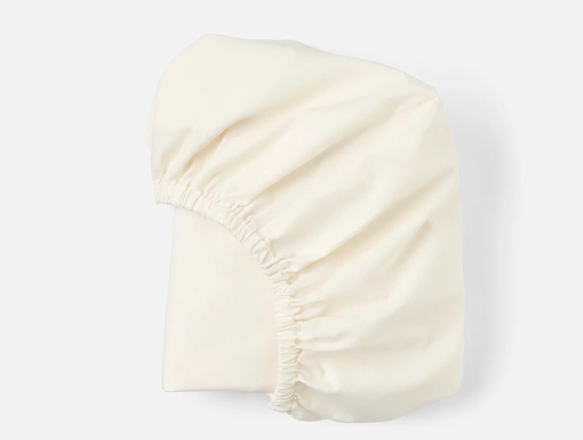 Coyuchi Undyed Organic Crinkled Percale Crib Fitted Sheet