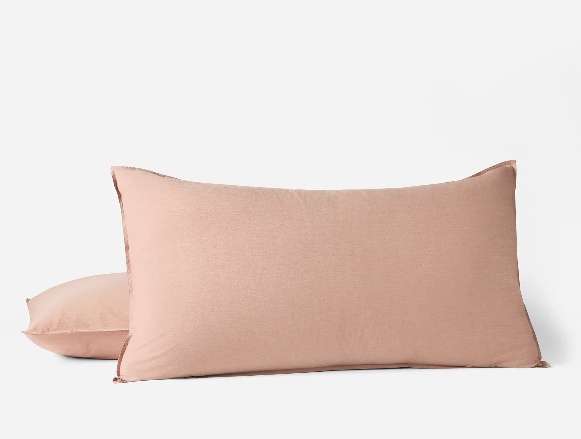 Coyuchi King Sham Praline Chambray Organic Crinkled Percale Duvet Cover