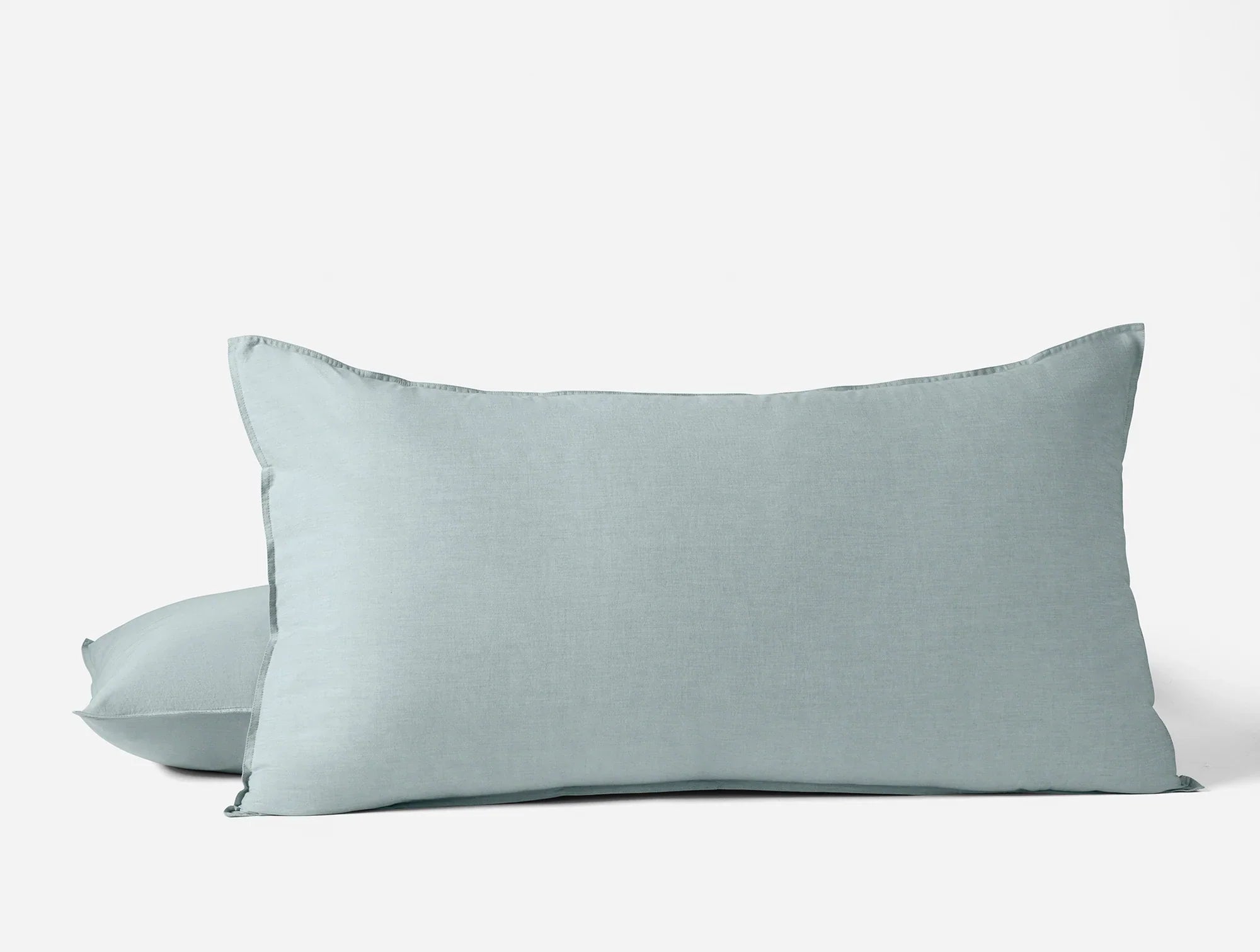 Coyuchi King Sham Surf Chambray Organic Crinkled Percale Duvet Cover