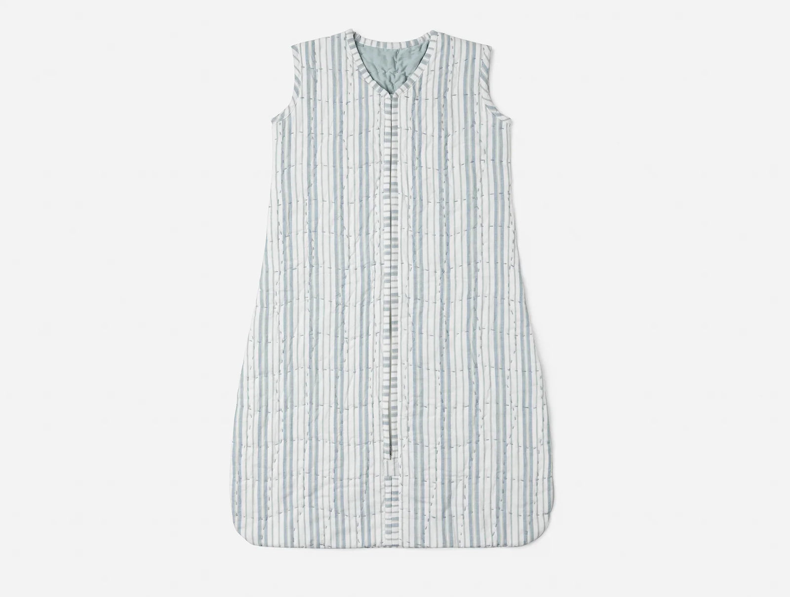Coyuchi Pacific Blue Stripe 0-6 Months Pebbled Handstitched Organic Snuggle Sack