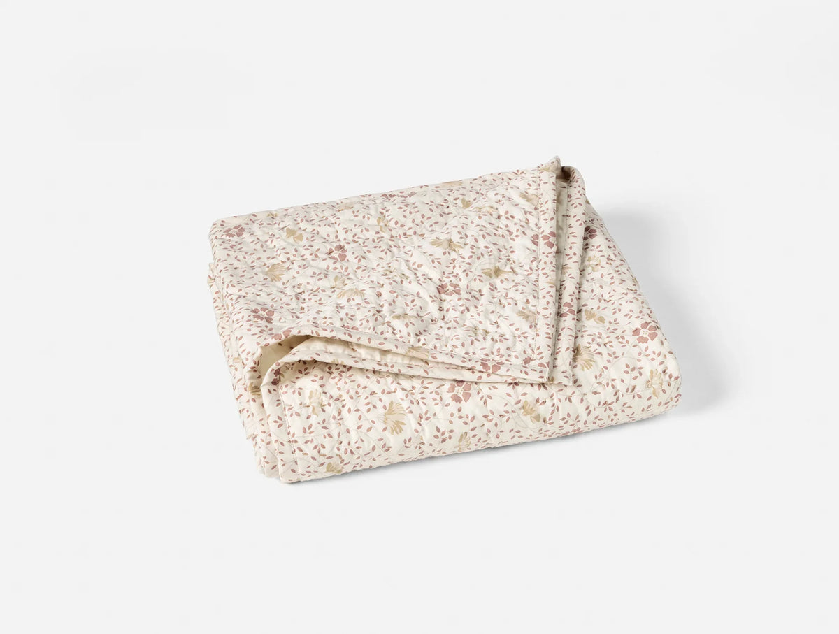 Coyuchi Praline Meadow Pebbled Handstitched Organic Toddler Quilt