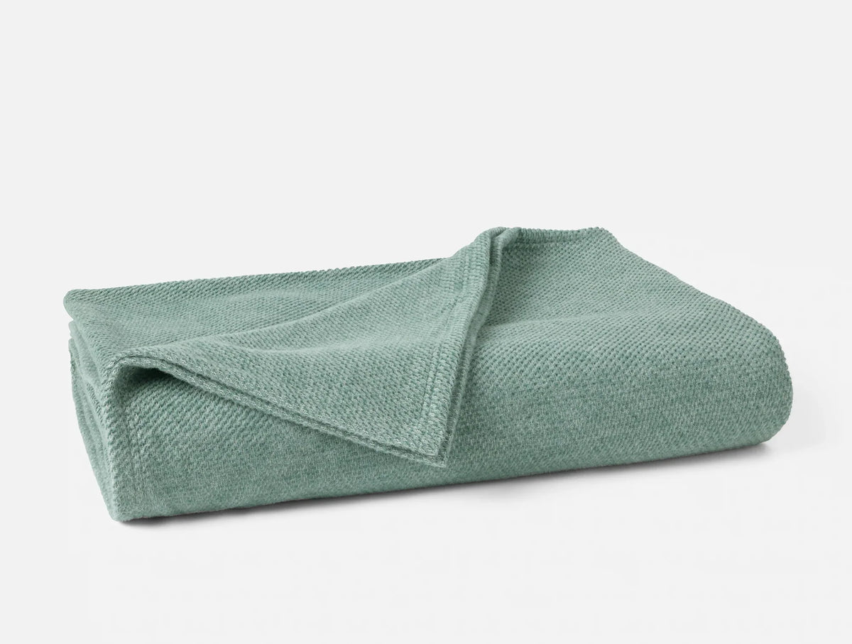 Coyuchi Throw Fern Sequoia Washable Organic Cotton &amp; Wool Blanket