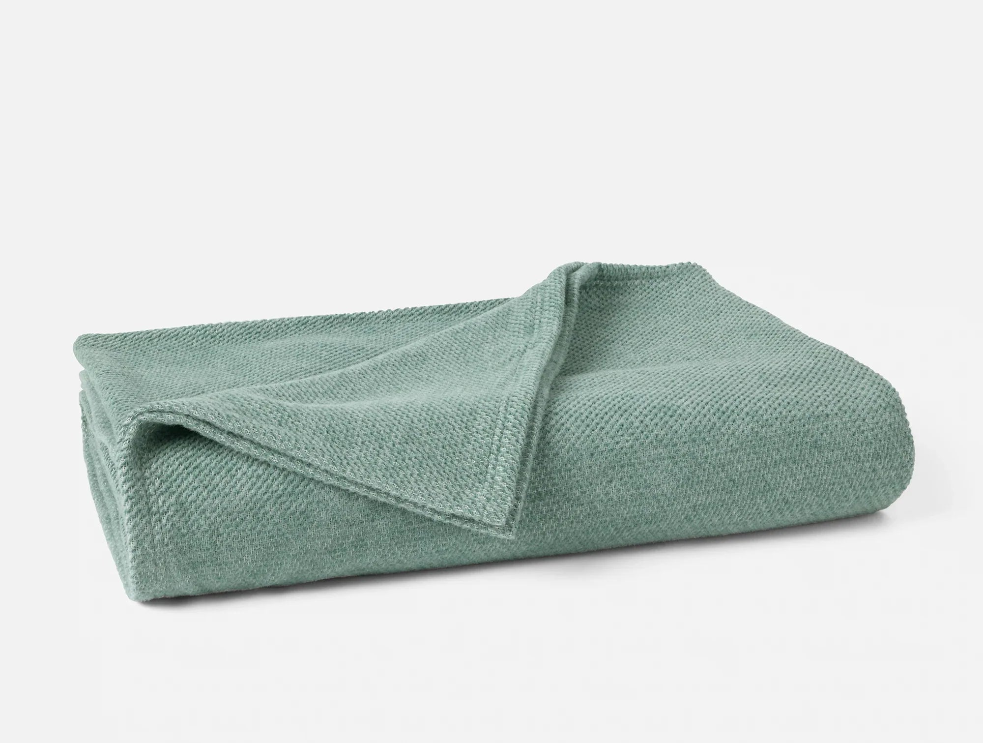 Coyuchi King Fern Sequoia Washable Organic Cotton & Wool Blanket