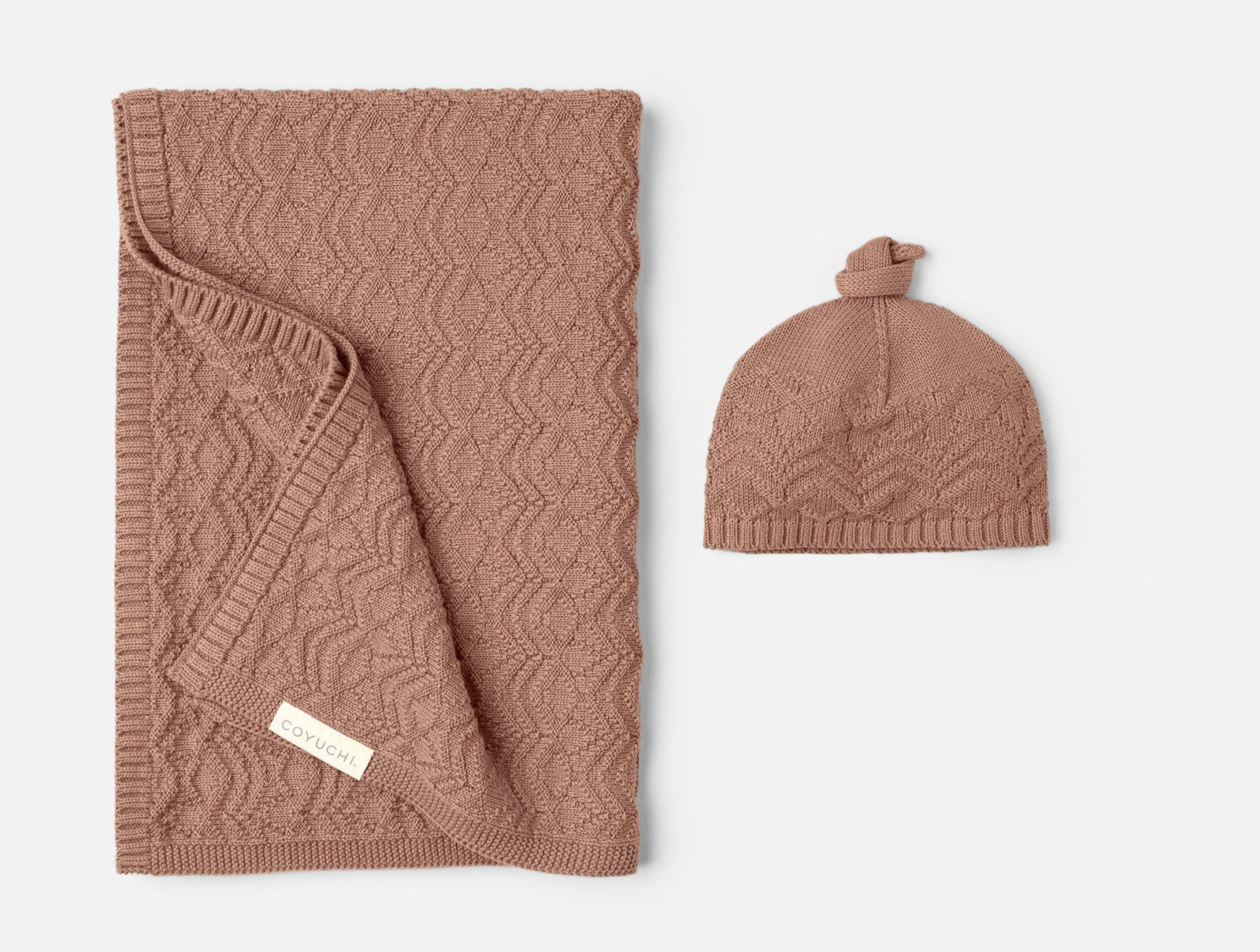 Coyuchi Praline Wren Organic Knit Baby Gift Set