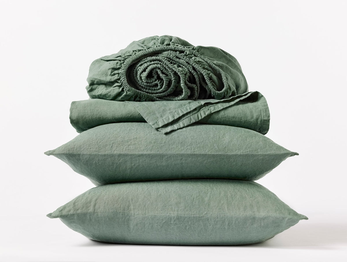 Coyuchi Juniper Organic Relaxed Linen Sheet Set