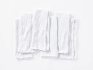 Coyuchi Alpine White Organic Waffle Kitchen Towels, Set of 6