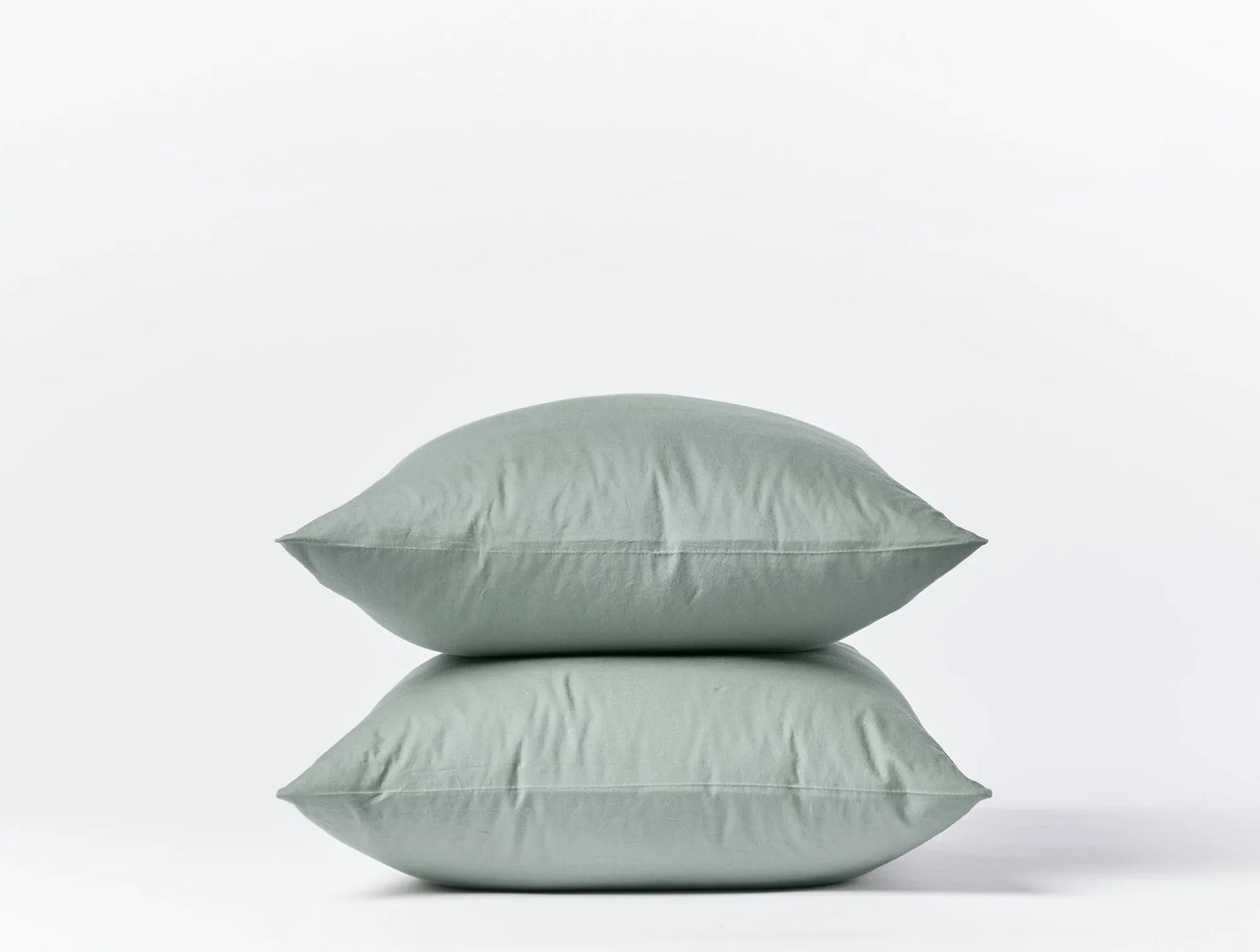 Coyuchi King Pillowcase Set Sage Organic Crinkled Percale Sheet Set