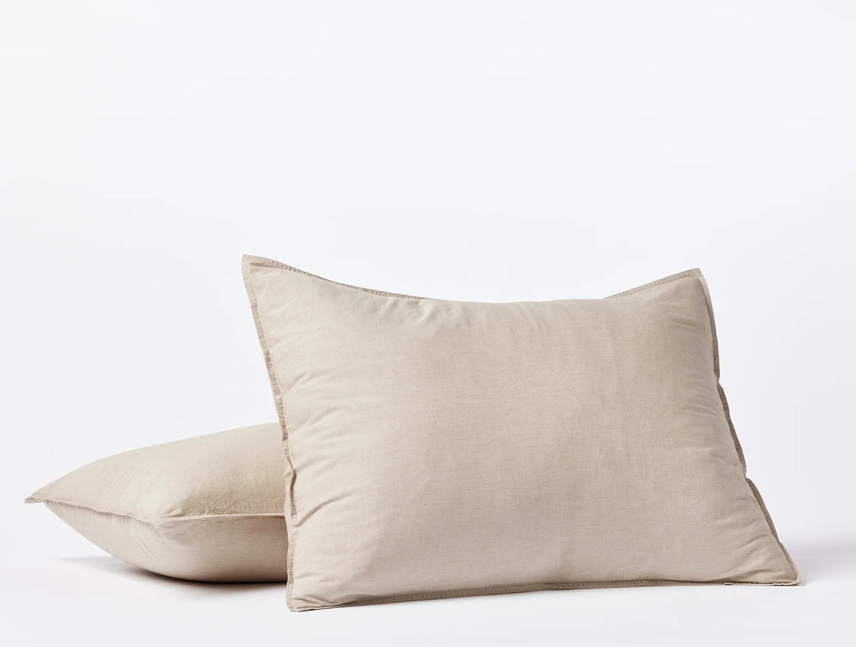 Coyuchi Standard Sham Hazel Chambray Organic Crinkled Percale Duvet Cover