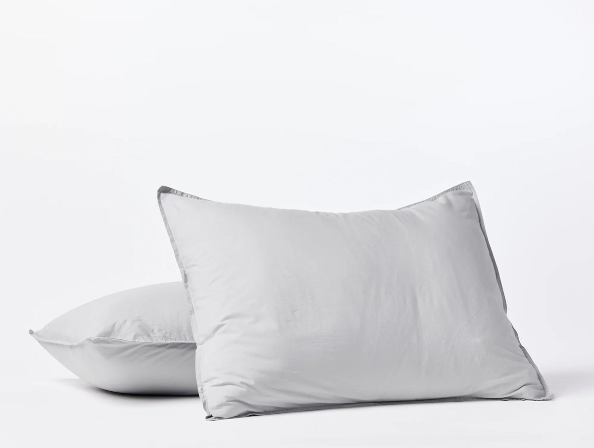Coyuchi Standard Sham Pewter Organic Crinkled Percale Duvet Cover