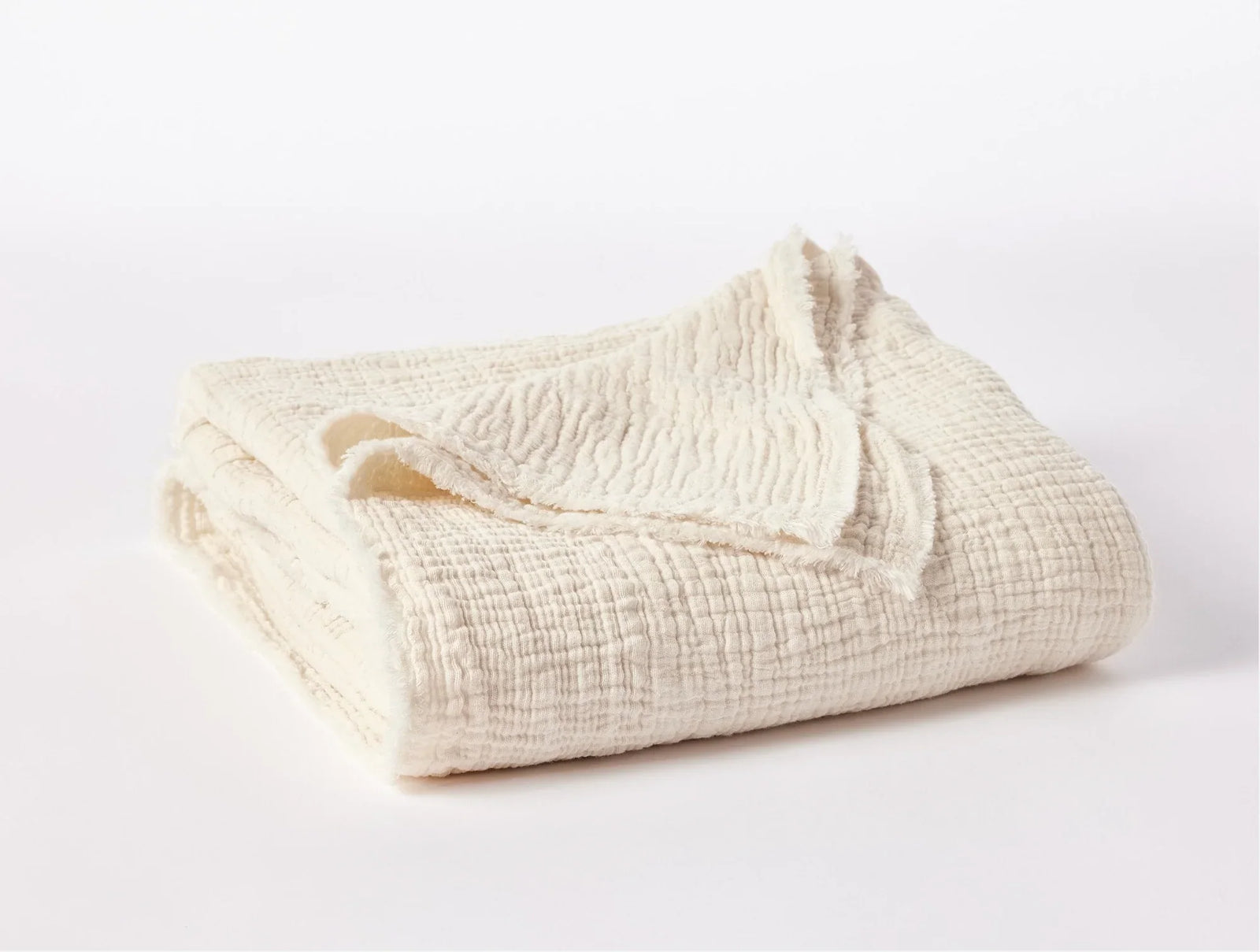 Coyuchi Throw Undyed Topanga Organic Matelasse Blanket