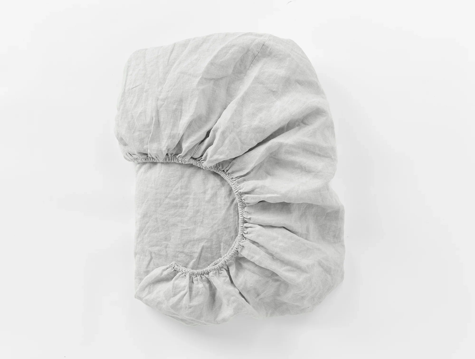 Coyuchi King Fog Organic Relaxed Linen Fitted Sheet