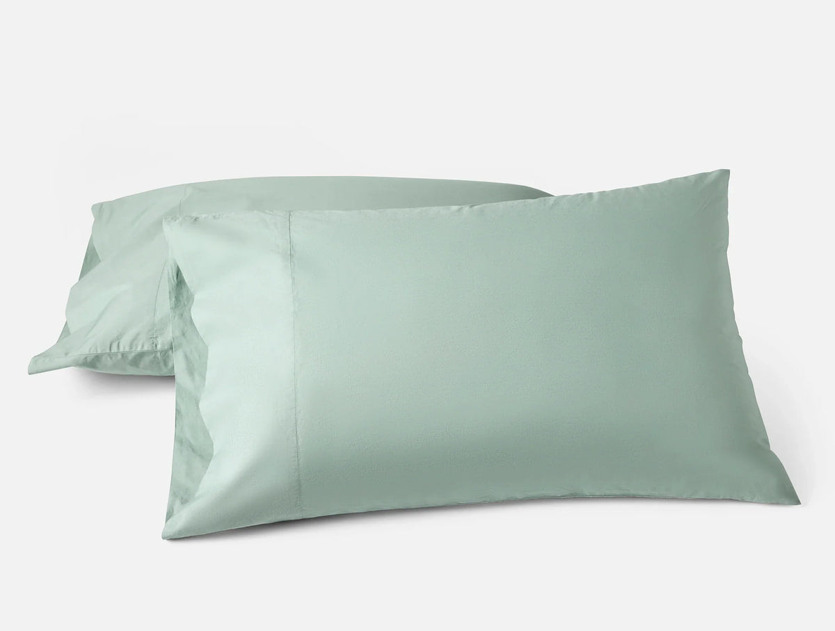 Coyuchi Seafoam Refined Organic Percale Sheet Set