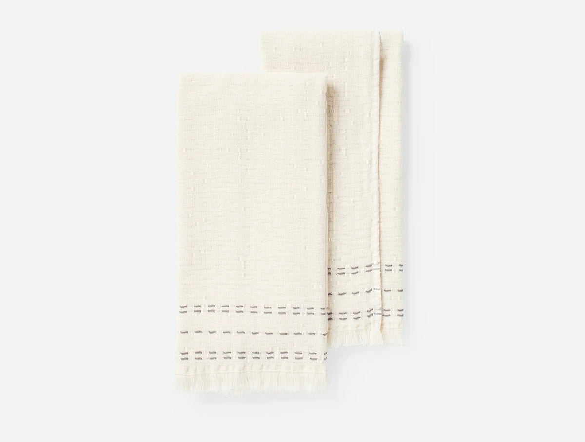 Coyuchi Undyed w Slate Alder Organic Hand Towel, Set of 2