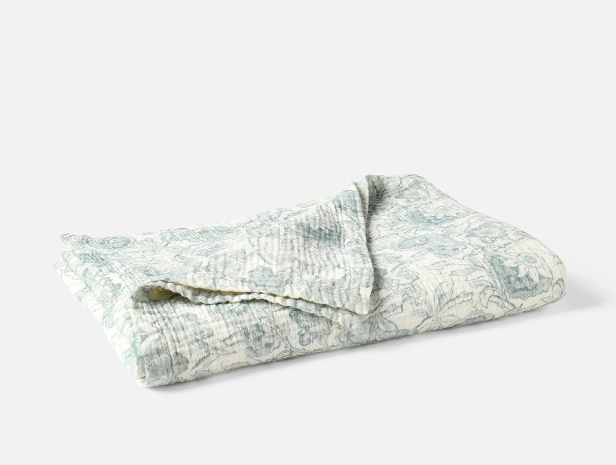 Coyuchi Undyed w Dew Balboa Organic Matelasse Print Throw