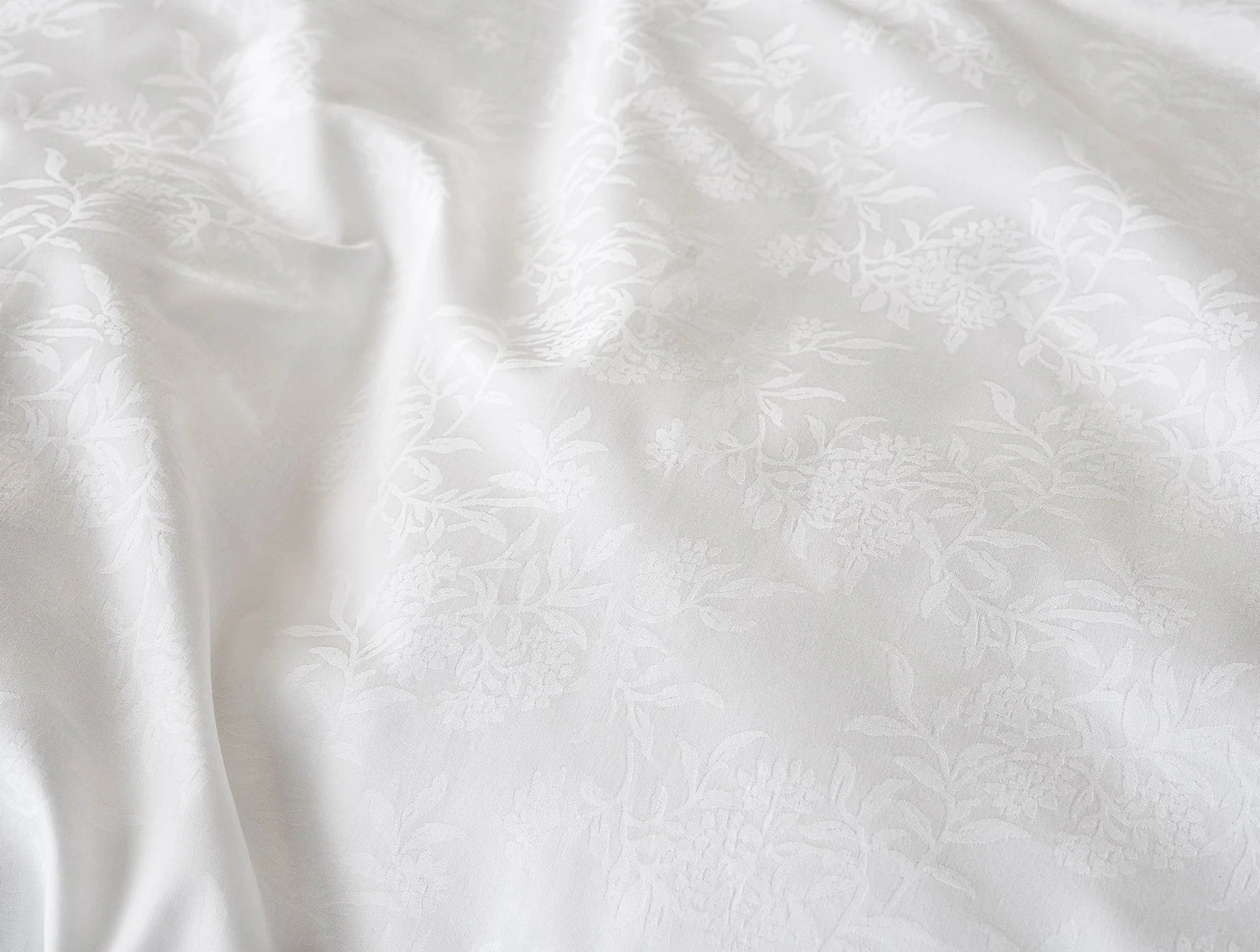 Coyuchi Alpine White King Heirloom Organic Sateen Jacquard Sheet Set