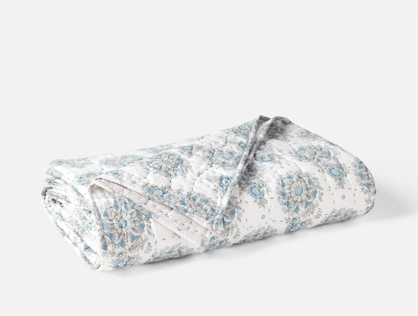 Coyuchi Twin Tidal Flores Handstitched Organic Quilt