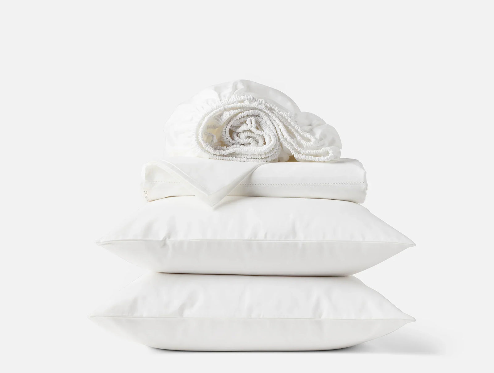 Coyuchi Alpine White Queen Heirloom Organic Sateen Sheet Set