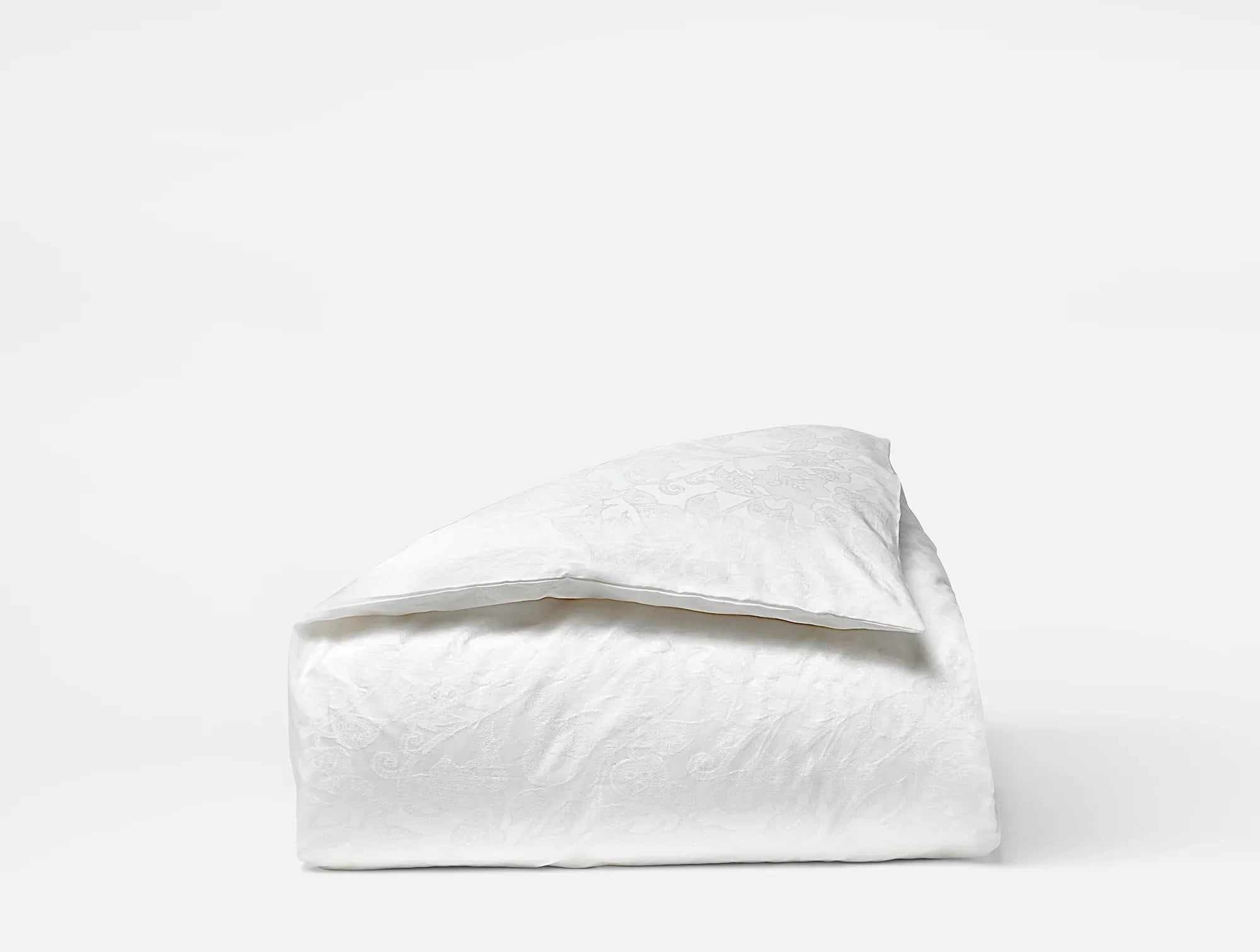 Coyuchi Full Queen Alpine White Heritage Organic Percale Jacquard Duvet Cover