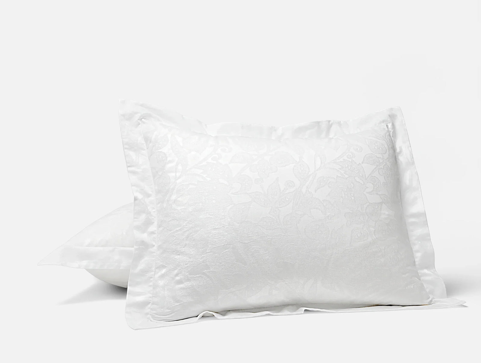 Coyuchi Standard Sham Alpine White Heritage Organic Percale Jacquard Duvet Cover