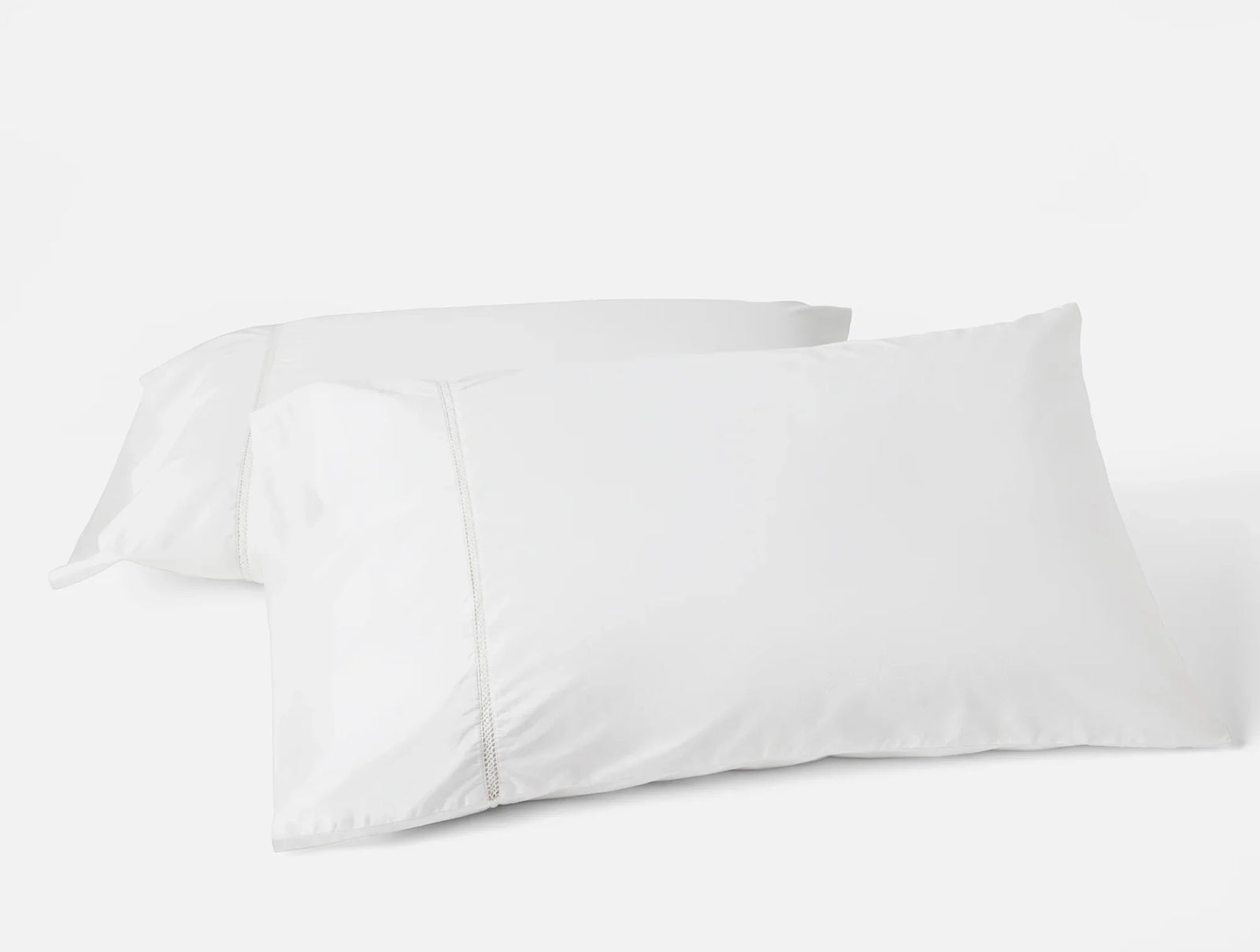 Coyuchi Pillowcase Set - King Alpine White Lattice Organic Percale Sheet Set