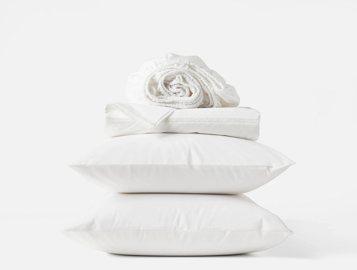 Coyuchi Lattice Organic Percale Sheet Set
