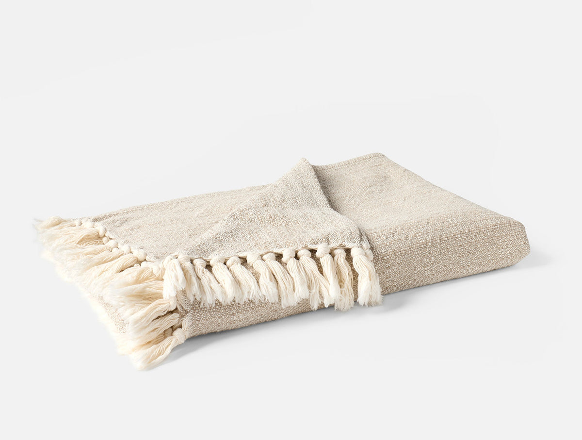 Coyuchi Undyed w Khaki Lido Organic Throw