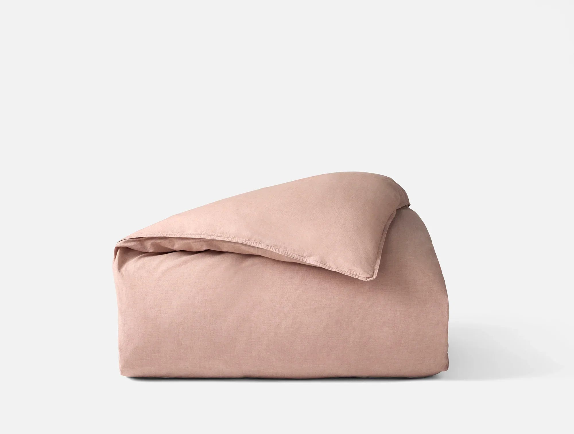 Coyuchi King Cal King Praline Chambray Organic Crinkled Percale Duvet Cover