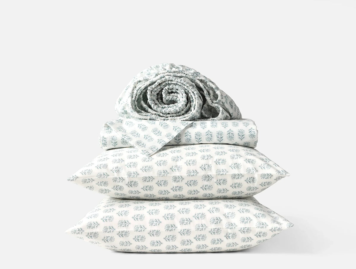 Coyuchi Organic Print Percale Sheet Set
