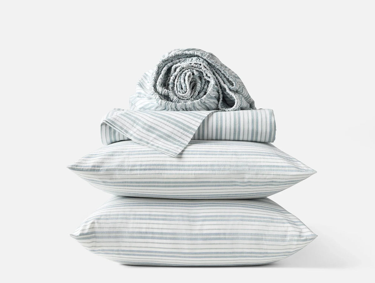 Coyuchi Organic Crinkled Percale Sheet Set
