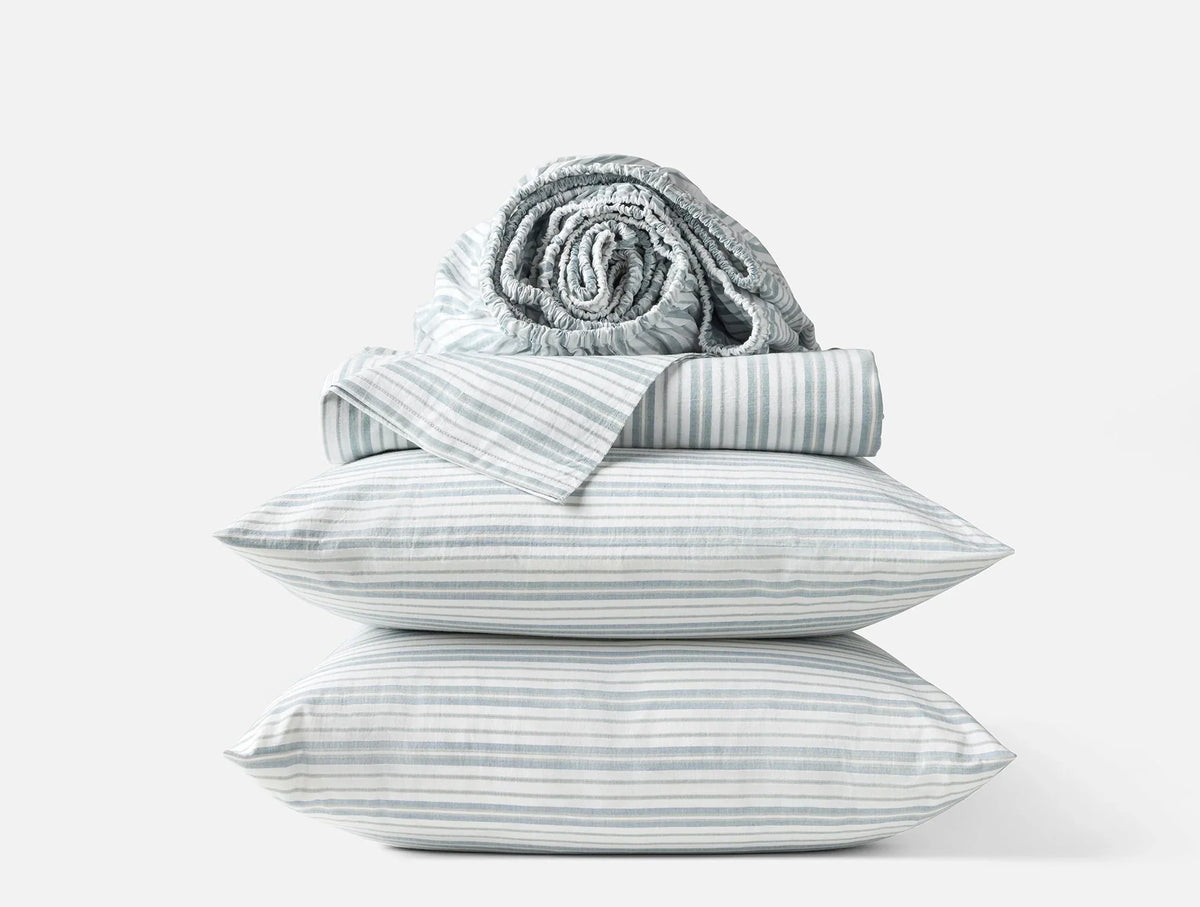 Coyuchi Organic Crinkled Percale Sheet Set