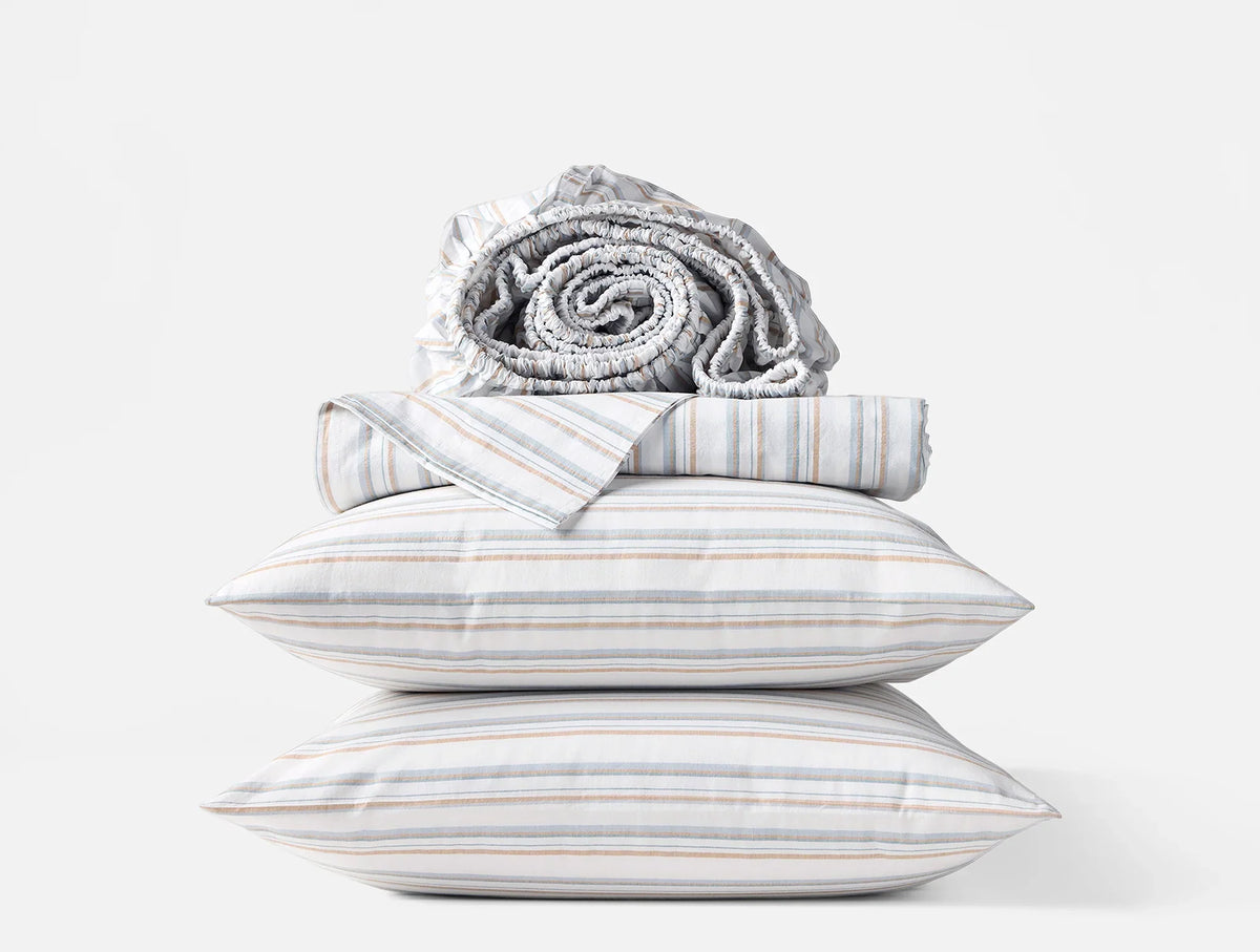 Coyuchi Organic Crinkled Percale Sheet Set
