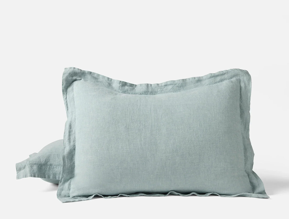 Coyuchi Standard Sham Pacific Blue Chambray Organic Relaxed Linen Duvet Cover