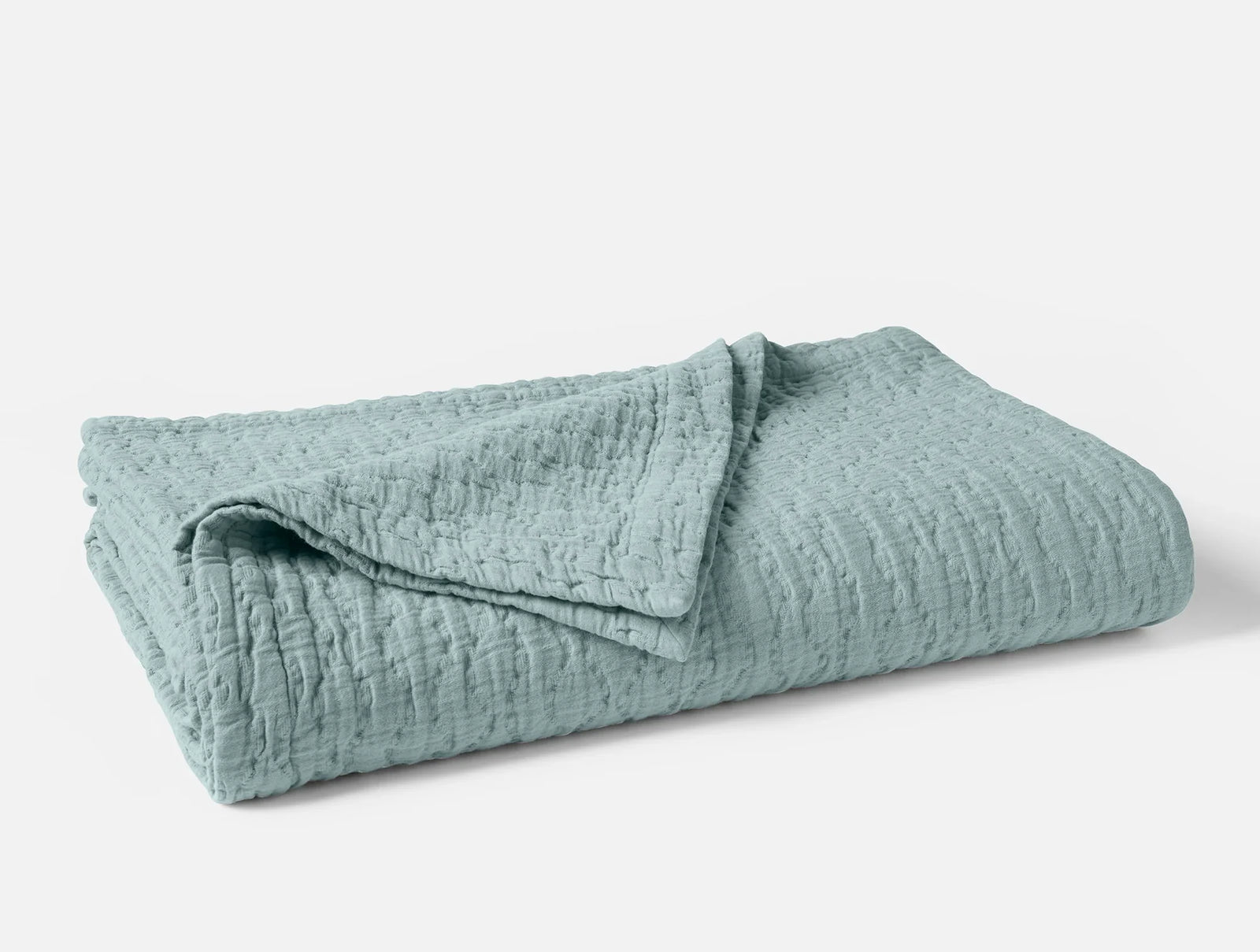 Coyuchi Twin Tidal Pescadero Matelasse Organic Blanket