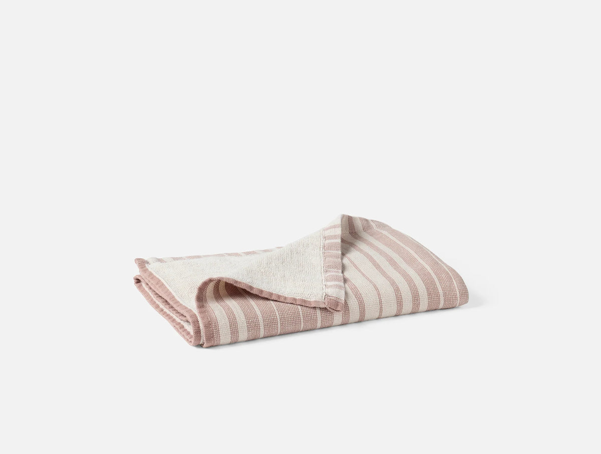 Coyuchi Hand Towel Flax w Praline Sycamore Organic Cotton Linen Towels