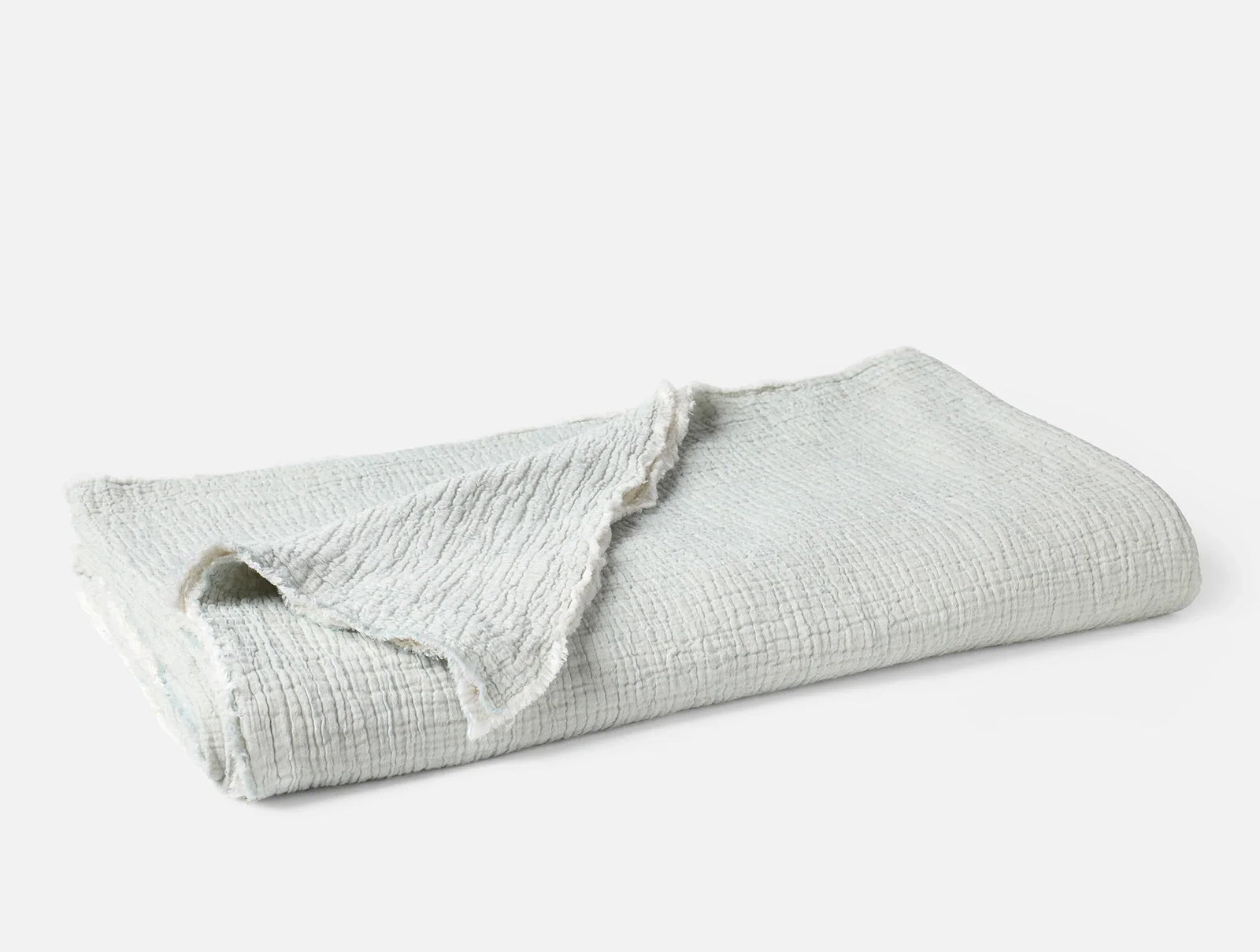 Coyuchi King Tidal Chambray Topanga Organic Matelasse Blanket