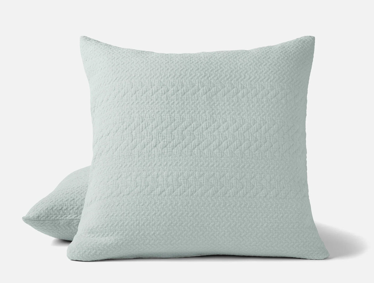 Coyuchi Euro Sham Dew Angeles Organic Matelasse Blanket