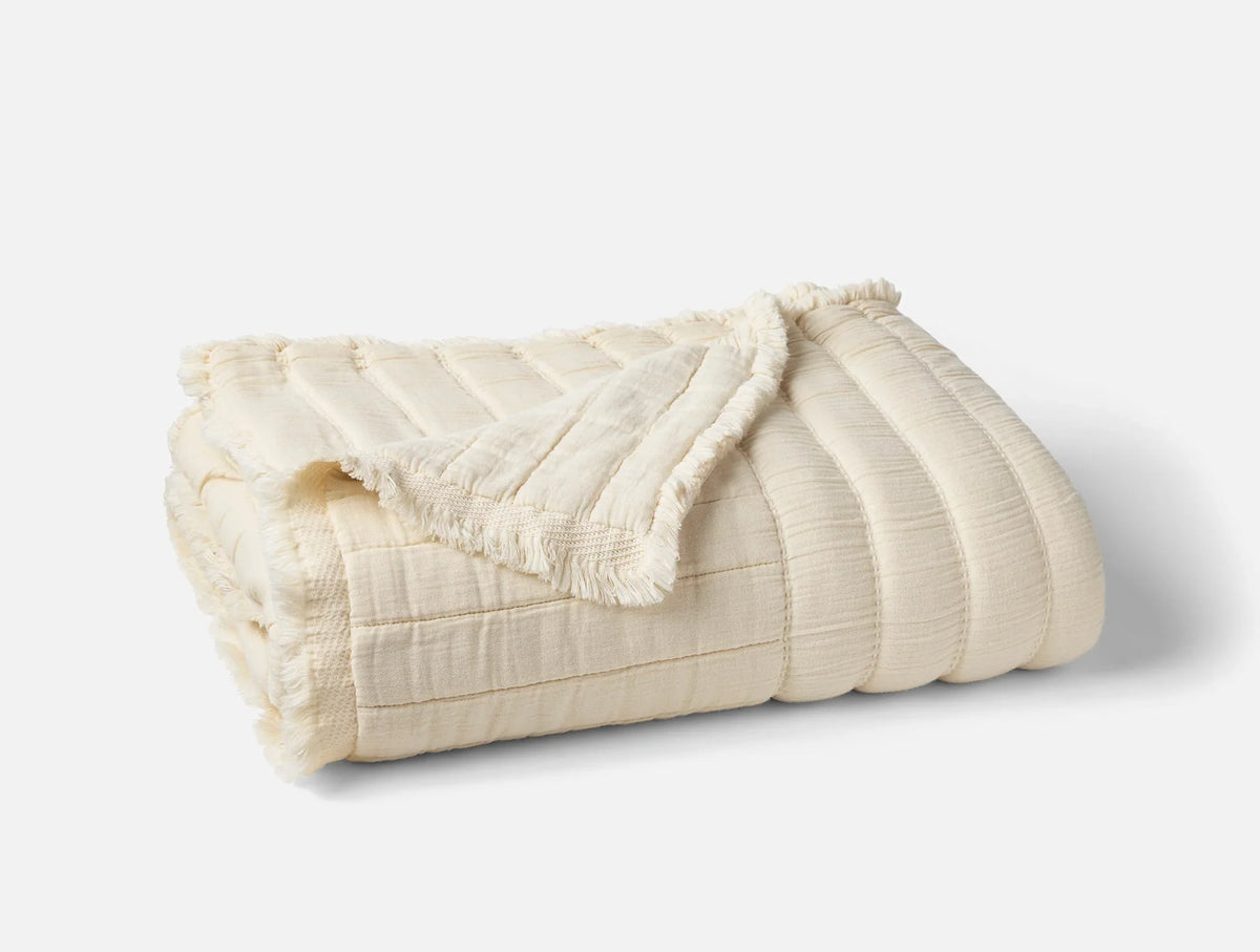 Coyuchi Undyed Dreamweight Organic Matelasse Throw