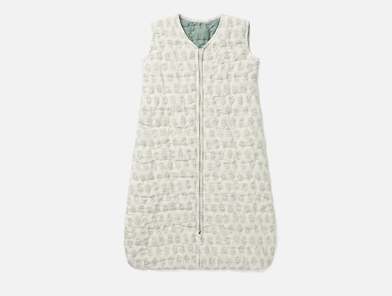 Coyuchi Seafoam Chrysanthemum 0-6 Months Pebbled Handstitched Organic Snuggle Sack